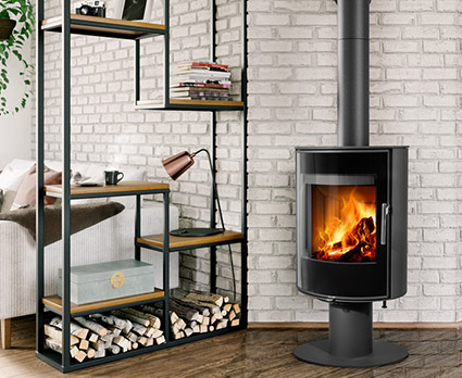 Poêle à bois moderne