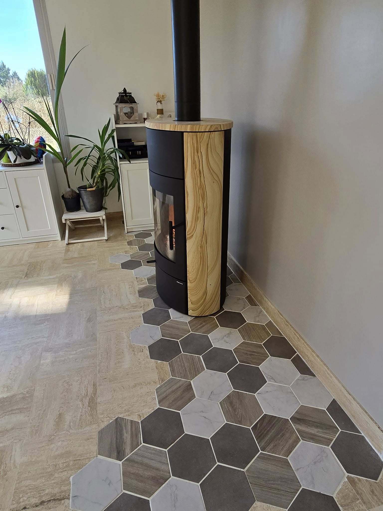 Mise en place d'un poêle à bois Burgos