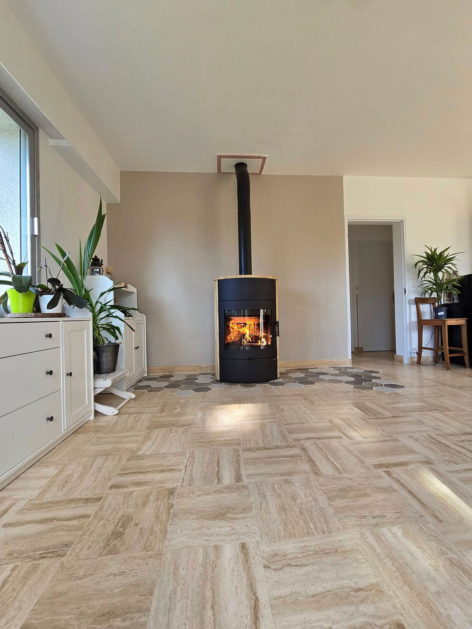 Mise en place d'un poêle à bois Burgos