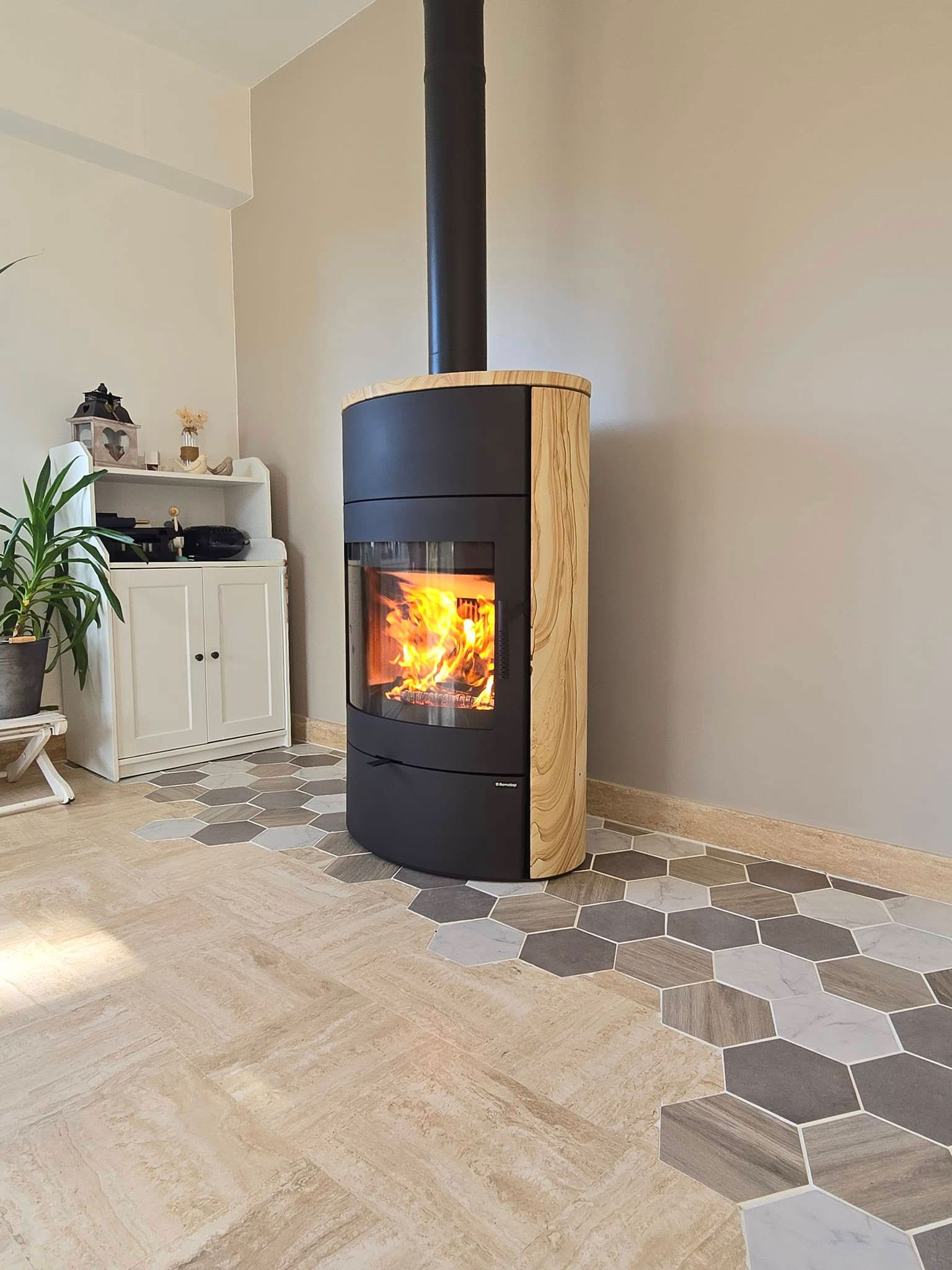 Mise en place d'un poêle à bois Burgos