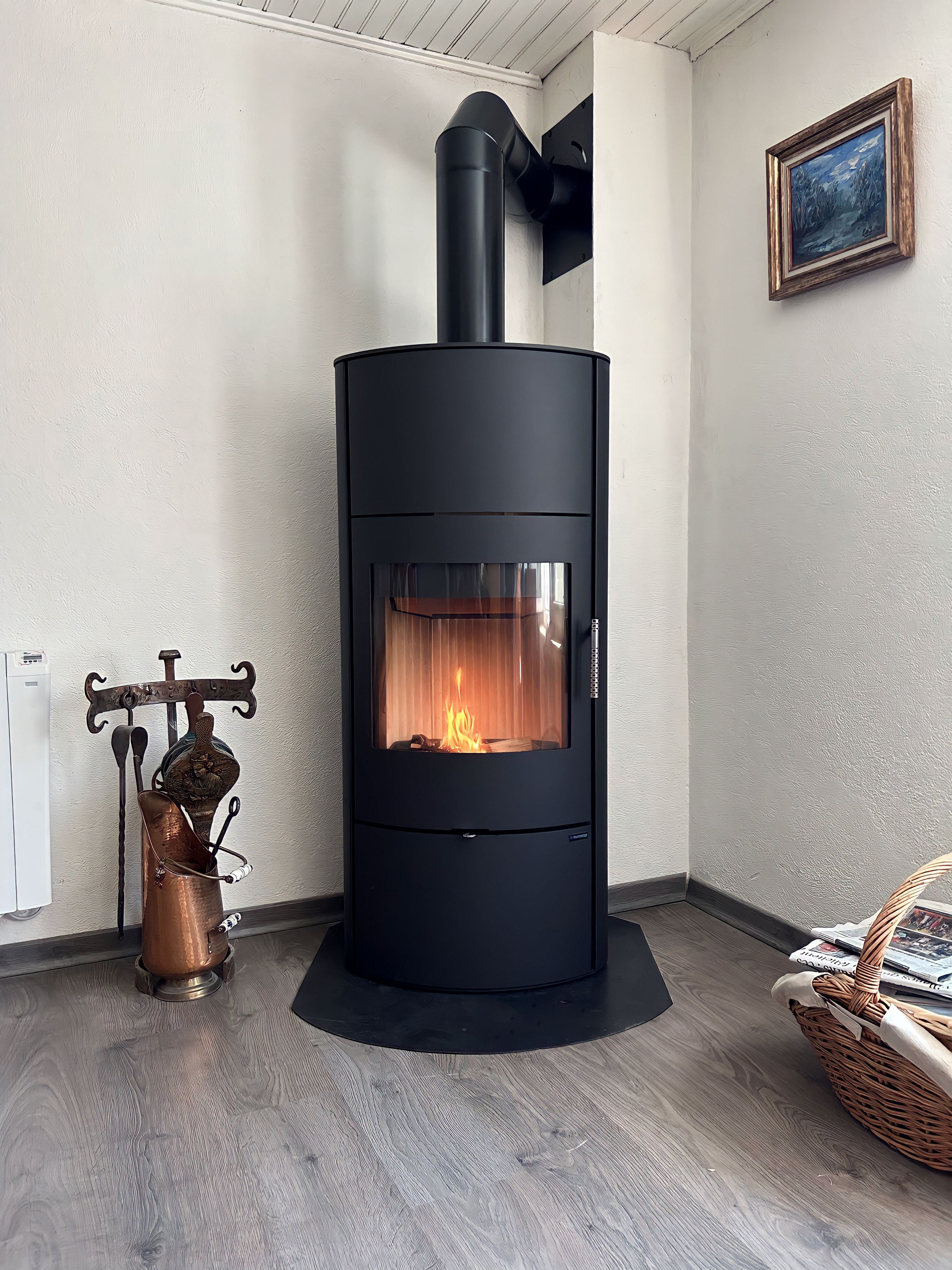 Pose d'un poêle à bois Ovalis à Accumulation