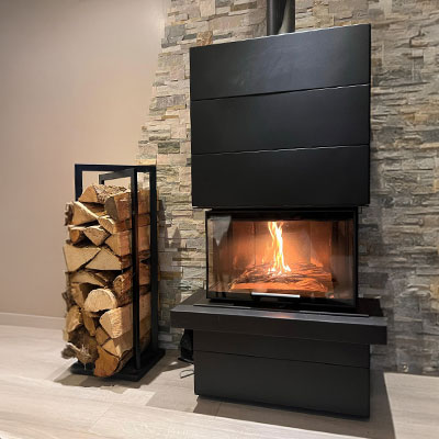 Un intérieur sublimé avec le poêle-cheminée CARA C Acier 03