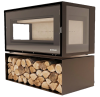 Poêle à bois LORIUM 90 FREE BOX grandes bûches de 50 cm Vitres  LORIUM : latérales 2 vitres (3F)