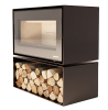 Poêle à bois LORIUM 90 FREE BOX grandes bûches de 50 cm Vitres  LORIUM : 1 vitre en façade