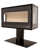 Poêle à bois LORIUM 90 FREE TEE grandes bûches de 50 cm Vitres  LORIUM : latérales 2 vitres (3F)