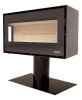 Poêle à bois LORIUM 90 FREE TEE grandes bûches de 50 cm Vitres  LORIUM : latérale à gauche 1 vitre (2F)