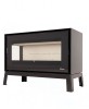 Poêle à bois LORIUM 90 FREE IXLP grandes bûches de 50 cm Vitres  LORIUM : latérale à gauche 1 vitre (2F)