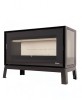 Poêle à bois LORIUM 90 FREE IXLP grandes bûches de 50 cm Vitres  LORIUM : latérale à droite 1 vitre (2F)