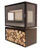 Poêle à bois LORIUM 75 FREE BOX grandes bûches de 50 cm Vitres  LORIUM : latérales 2 vitres (3F)