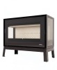 Poêle à bois LORIUM 75 FREE IXLP grandes bûches de 50 cm Vitres  LORIUM : latérales 2 vitres (3F)