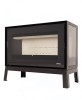 Poêle à bois LORIUM 75 FREE IXLP grandes bûches de 50 cm Vitres  LORIUM : latérale à droite 1 vitre (2F)