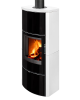 Poêle à bois moderne ECUADOR H EX F4, foyer en béton blanc Finition : 10 Céramique STORCH / Foyer en béton : Clair