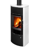 Poêle à bois moderne ECUADOR SE F4, foyer en béton blanc Finition : 10 Céramique STORCH / Foyer en béton : Clair