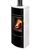 Poêle à bois moderne ECUADOR EX F6, foyer en béton noir Finition : 10 Céramique STORCH / Foyer en béton : Noir