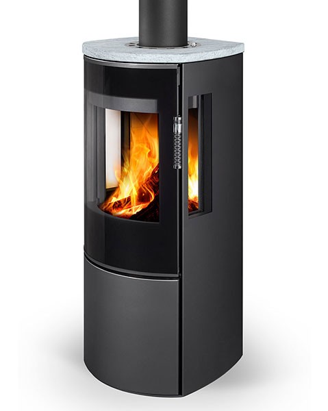 Poêle à bois moderne HIERRO 3S SE, chamotte crème