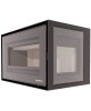 Poêle à bois LORIUM 75 FREE grandes bûches de 50 cm Vitres  LORIUM : latérale à droite 1 vitre (2F)