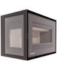 Poêle à bois LORIUM 65 FREE grandes bûches de 50 cm Vitres  LORIUM : latérale à gauche 1 vitre (2F)