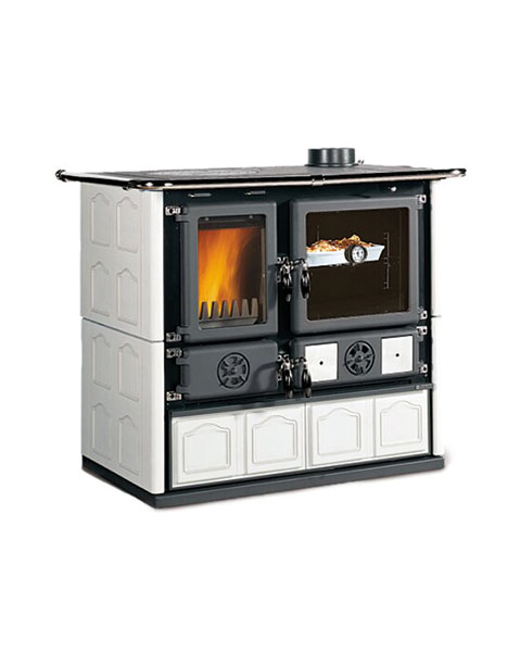 Cuisinière à bois Rosa 5.0 - Maiolica - Finition : Céramique Blanc Infinity