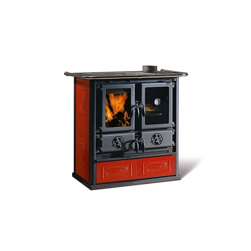 Cuisinière à bois ROSA 4.0 - Finition : Céramique Liberty Bordeaux