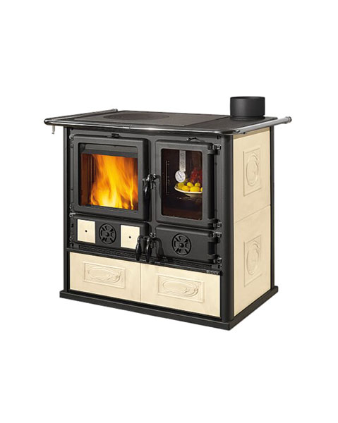 Cuisinière à bois Rosa Reverse 2.0 - Finition : Céramique Liberty Parchemin