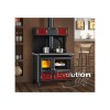 Cuisinière à bois MILLY Finition : Avec chauffe plat supérieure acier émaillé Blanc Infinity ou Bordeaux
