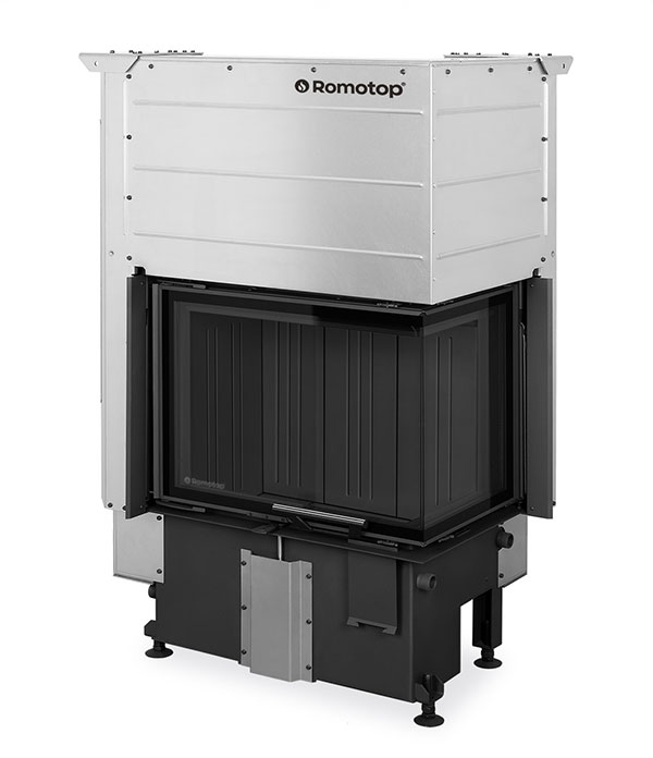 Foyer en béton noir élégant - porte relevable IMPRESSION L 3G L 63.51.38.16 - angle à gauche