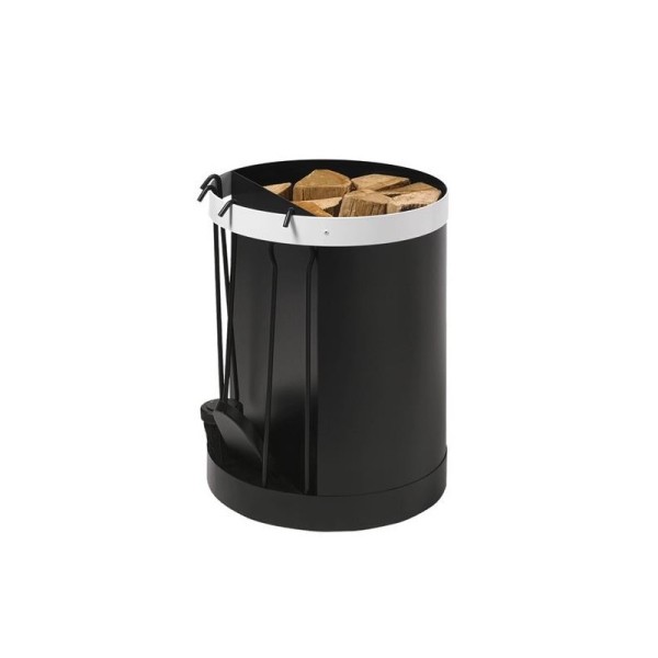 Range-bûches Magnum Acier - Noir givré/blanc