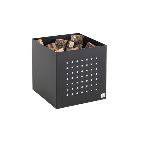 Range-bûches Alto Acier - Noir givré et blanc