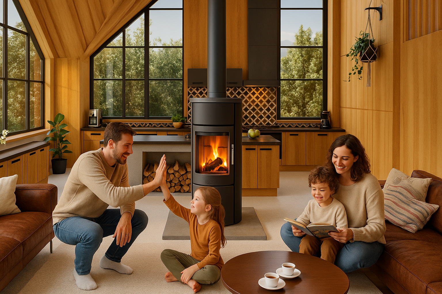 Comparaison poêle à bois moyen de gamme et poêle premium – Romotop pour l’équilibre prix/design et Storch pour une expérience sensorielle complète, visuelle et tactile.