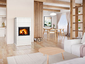 Poêle à bois rustique Baracca céramique – chauffage bois style traditionnel