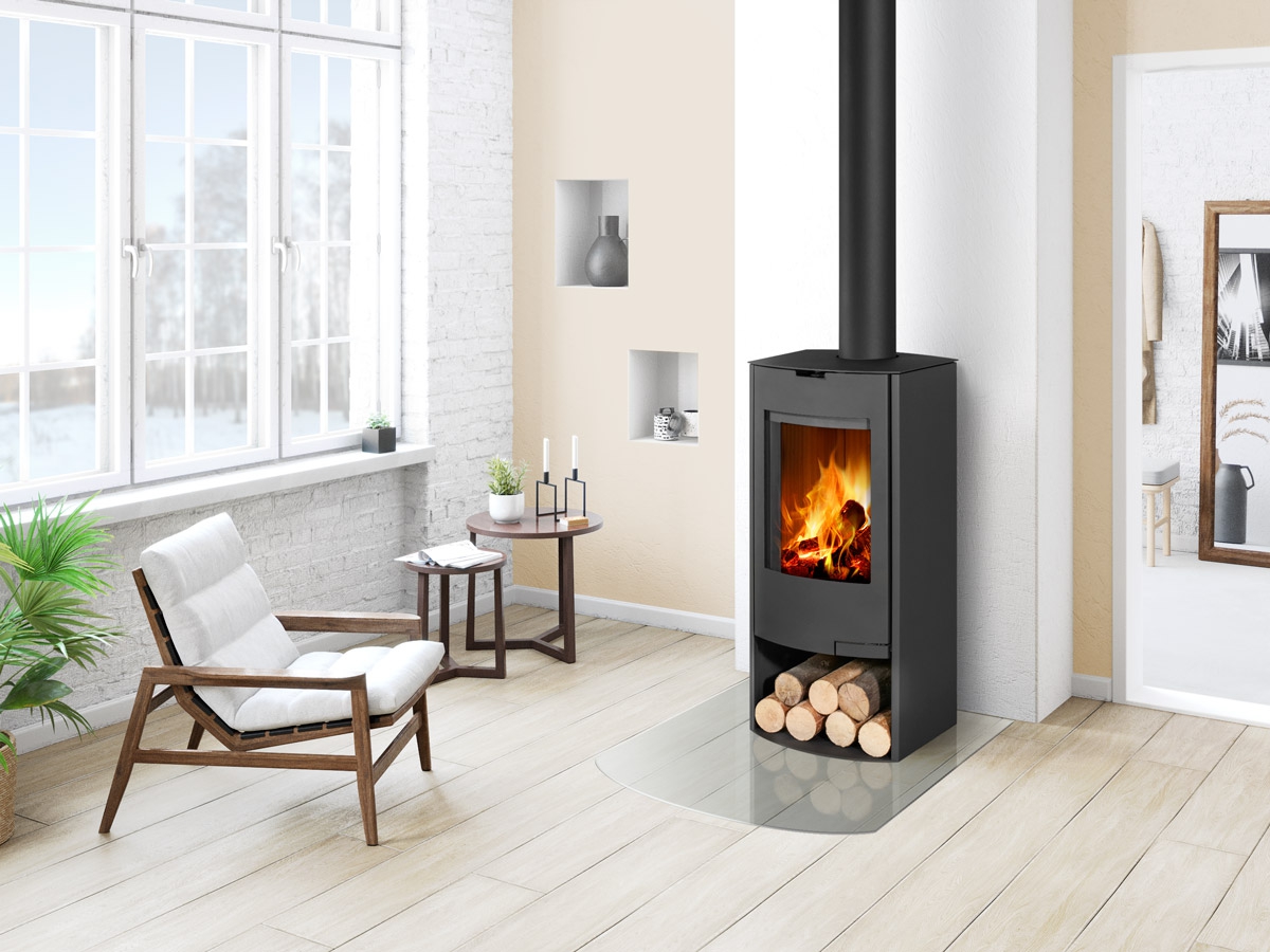 Poêle à bois traditionnel ROMOTOP TALA N, compact et efficace pour maisons à isolation standard
