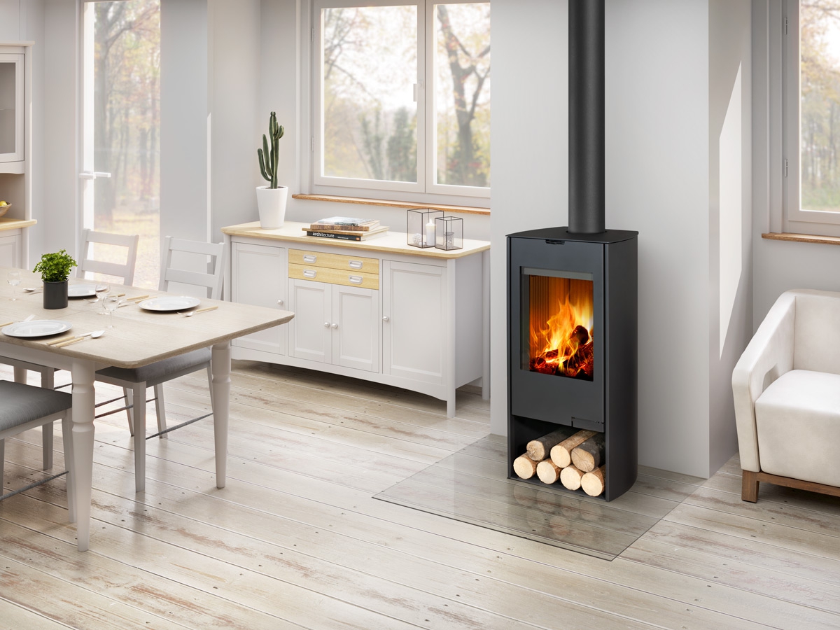 Poêle à bois ROMOTOP TALA N, modèle traditionnel au design épuré et à la diffusion homogène